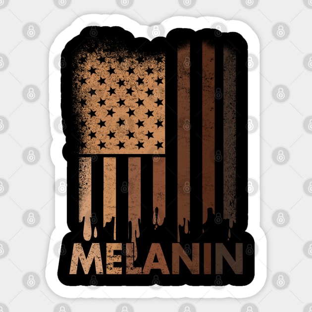 Melanin T-Shirt Drippin Melanin Black Pride Shirt For African American Queen King Women Men Sticker by Otis Patrick